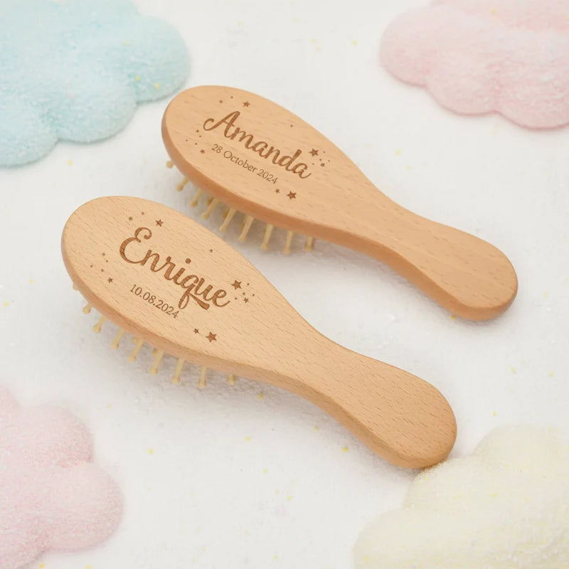 Personalized Hairbrush – Delikatny i wyjątkowy – spersonalizowany zestaw szczotek do włosów dla niemowląt