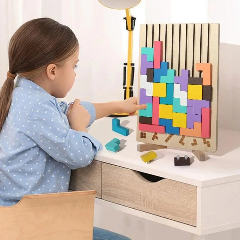 Puzzle Totem™ – Myśl i buduj – Drewniana gra logiczna