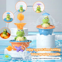 Thumbnail for Light Up Crocodile Bath Toy – Zabawa interaktywna i wodna – Zabawki do kąpieli „Krokodylowa fontanna”