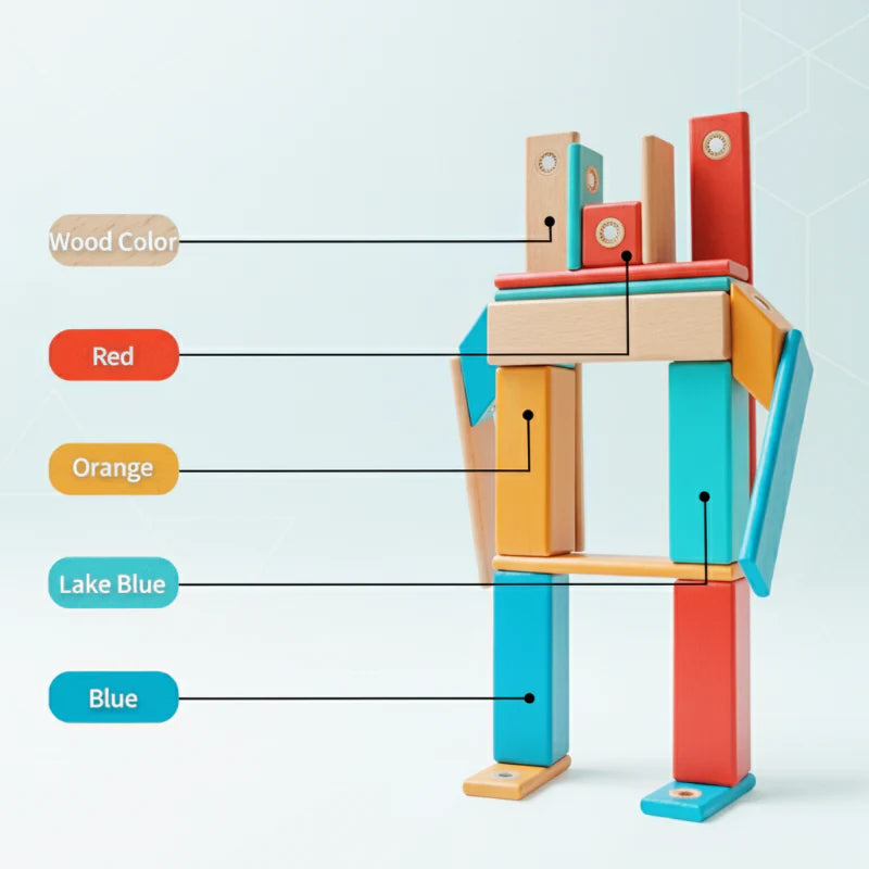 MagPlayer – Kreatywność i motoryka – Drewniane klocki magnetyczne do samodzielnego montażu