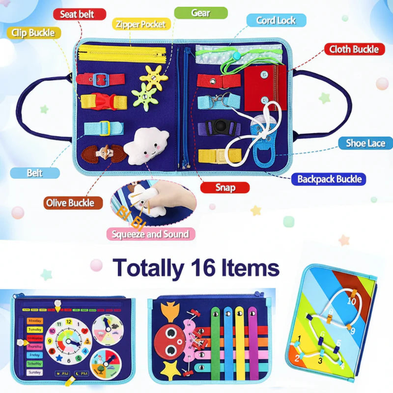 7-in-1 Busy Board – Motoryka i nauka – tablica z zadaniami