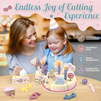 Thumbnail for Wooden Cake Cutting Toy – Kreatywność i zabawa w odgrywanie ról – Drewniany tort urodzinowy