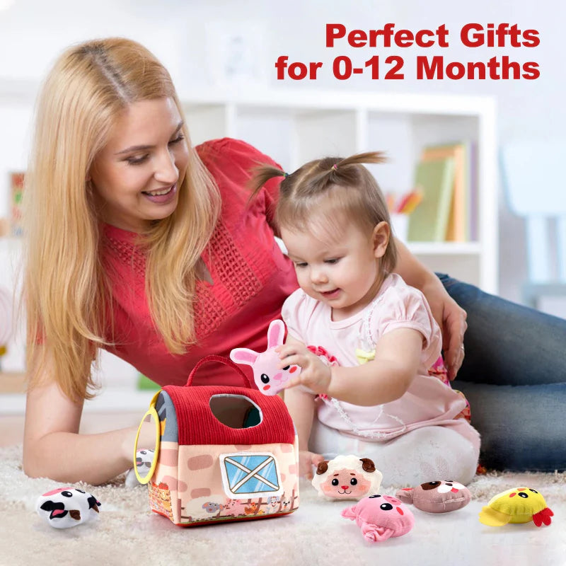 BabyBarn – Miękkie i edukacyjne – Domek na farmie z pluszowymi zwierzętami