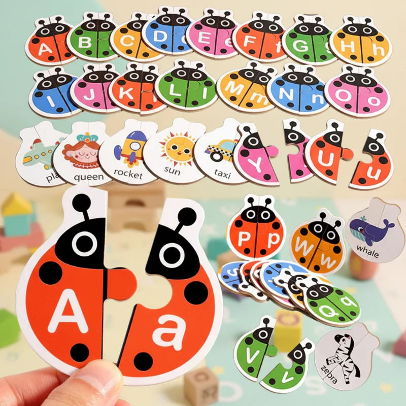 Wooden Letter Matching Game – Nauka i zabawa – Puzzle z alfabetem