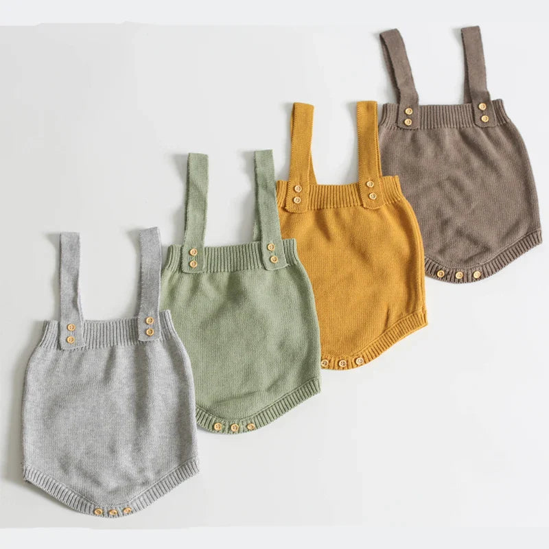 Mini Fashion™ - Śliczny dzianinowy dziecięcy romperKhaki romper