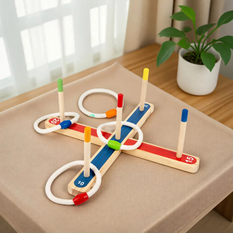 Montessori Ring Toss Game – Aktywna zabawa i nauka – gra w rzucanie pierścieniami