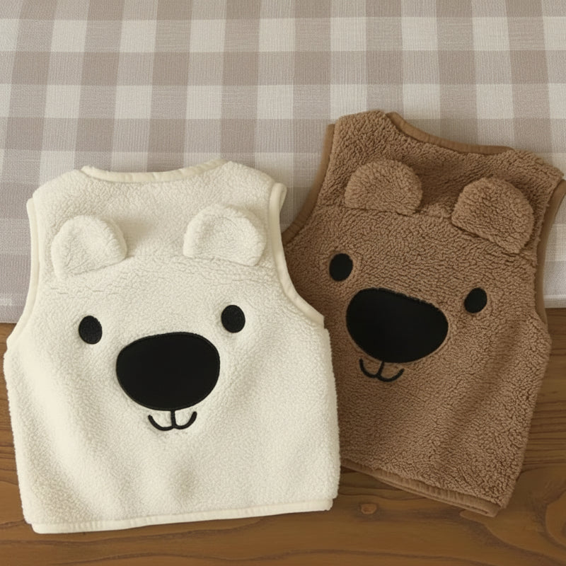 Baby Bear Fleece Vest – Ciepła i miękka – dziecięca kamizelka z motywem misia