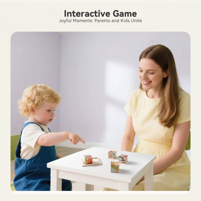 WoodMind – Kreatywne i edukacyjne – drewniane puzzle Montessori 6 w 1 z motywem zwierząt
