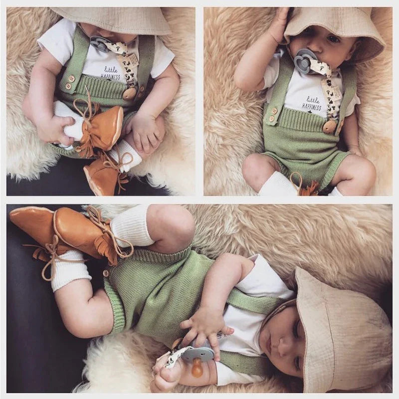Mini Fashion™ - Śliczny dzianinowy dziecięcy romperKhaki romper