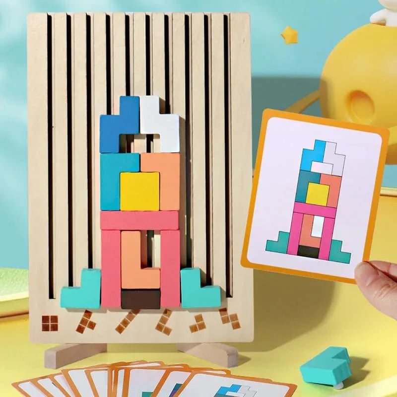 Puzzle Totem™ – Myśl i buduj – Drewniana gra logiczna