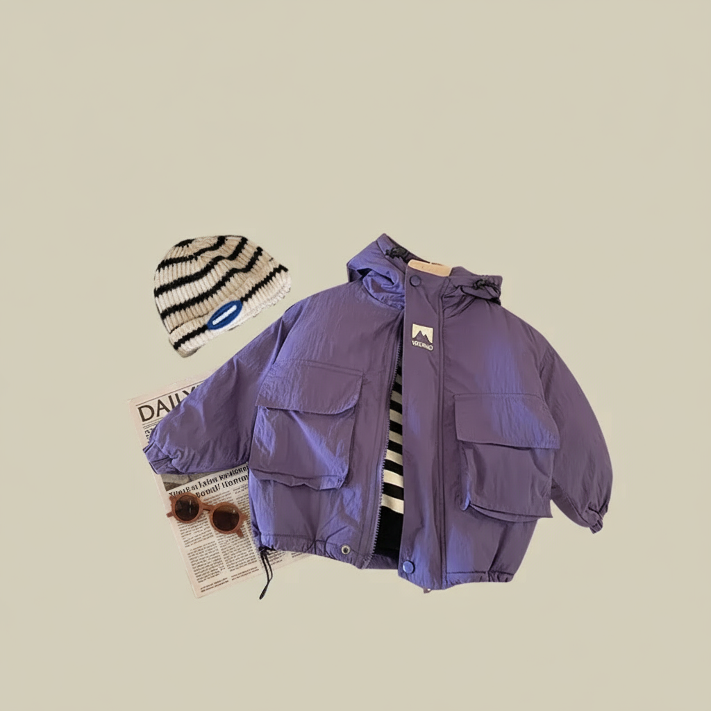 LiloWear – Wiatroodporna i wodoodporna – dziecięca kurtka wiatrochronna z kapturem