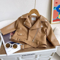 Thumbnail for Girls Leather Jacket – Modna i stylowa – skórzana kurtka dla dzieci
