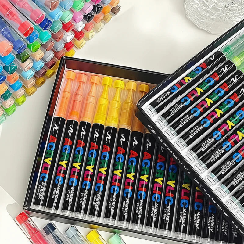 ColorCraft – Kreatywne i trwałe – Markery akrylowe z końcówką pędzelkową