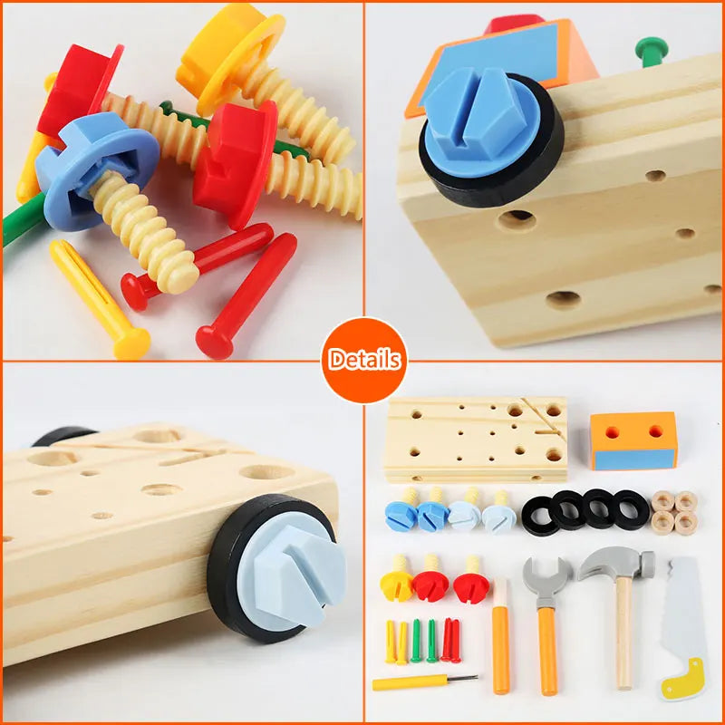 Woods™ - Samochód z narzędziami - Edukacyjna zabawka Montessori