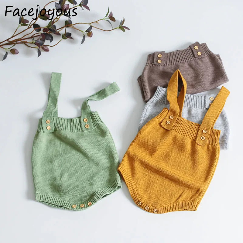 Mini Fashion™ - Śliczny dzianinowy dziecięcy romperKhaki romper