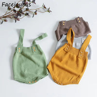 Thumbnail for Mini Fashion™ - Śliczny dzianinowy dziecięcy romperKhaki romper