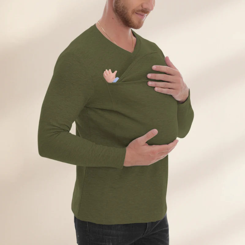 Kangaroo Pocket Shirt – Komfort i wygoda – koszulka z nosidełkiem dla mężczyzn