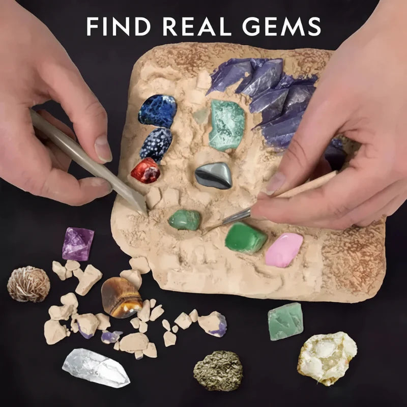 Gemstone Dig Kit – Odkrywanie i nauka – zestaw do wydobywania kryształów