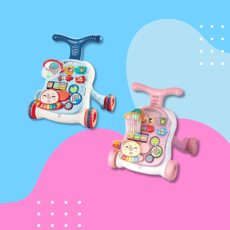 Baby Walker – Bezpieczny i interaktywny – 3 w 1 chodzik dla niemowląt i centrum zabaw