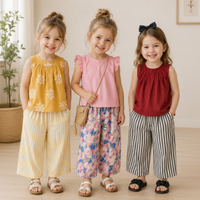 Thumbnail for Sleeveless Tops & Pants – Delikatny i stylowy – letni zestaw odzieży dziecięcej