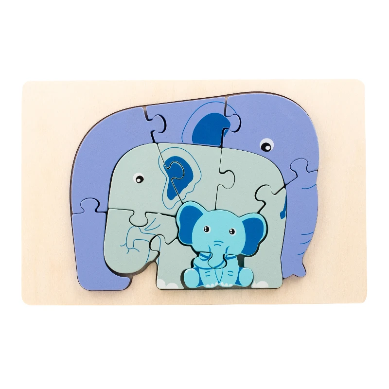 Animal Puzzle™ – Odkrywaj i ucz się – Drewniane puzzle z kreskówkami