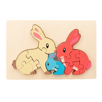 Thumbnail for Animal Puzzle™ – Odkrywaj i ucz się – Drewniane puzzle z kreskówkami