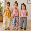 Sleeveless Tops & Pants – Delikatny i stylowy – letni zestaw odzieży dziecięcej