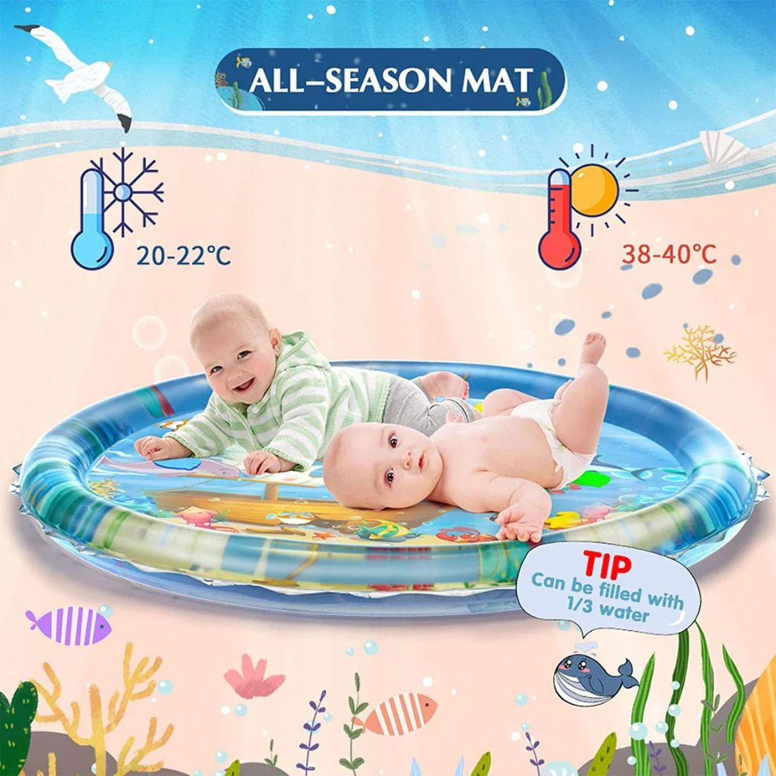 TinyWave – Wesoła i rozwijająca – sensoryczna mata wodna dla niemowląt