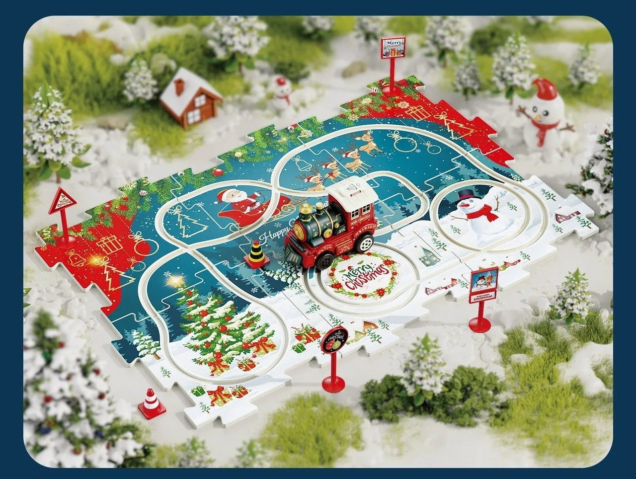 DIY Xmas Train Track™ - Zbuduj własną świąteczną krainę czarów - Świąteczna układanka z pociągiem