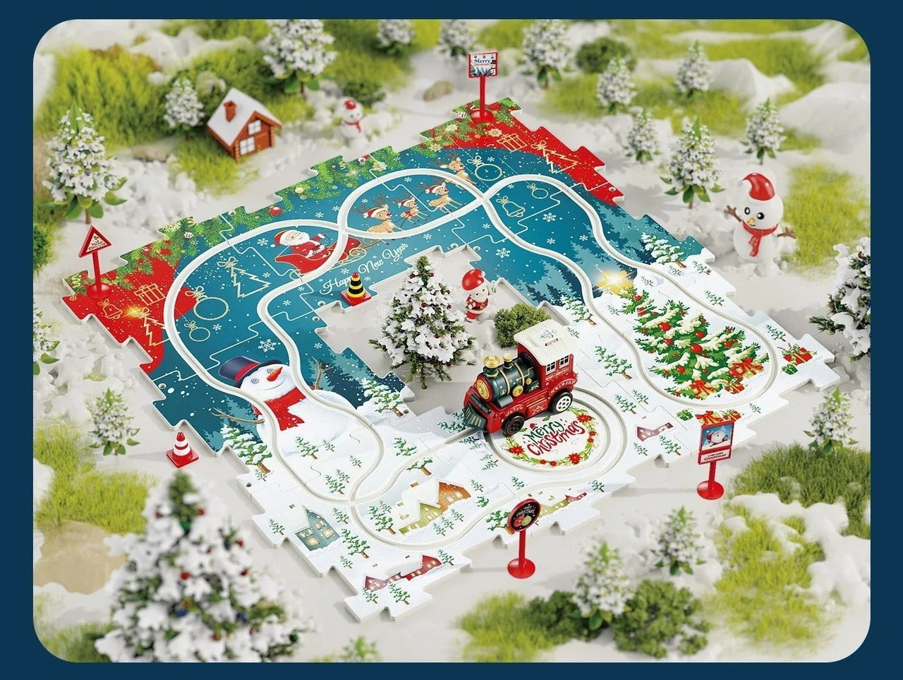 DIY Xmas Train Track™ - Zbuduj własną świąteczną krainę czarów - Świąteczna układanka z pociągiem