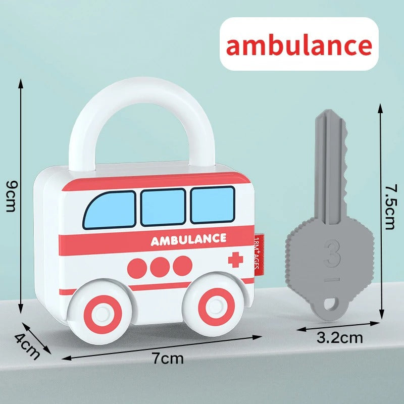 Puzzle Locks™ – Samochodzik w kształcie kłódki – Zabawka Montessori