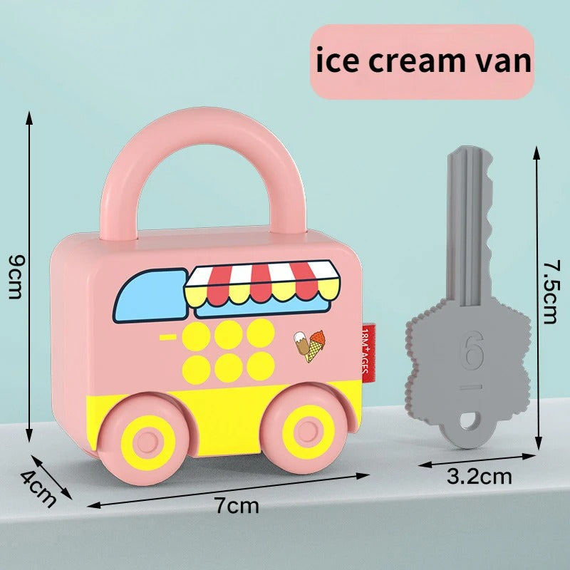 Puzzle Locks™ – Samochodzik w kształcie kłódki – Zabawka Montessori