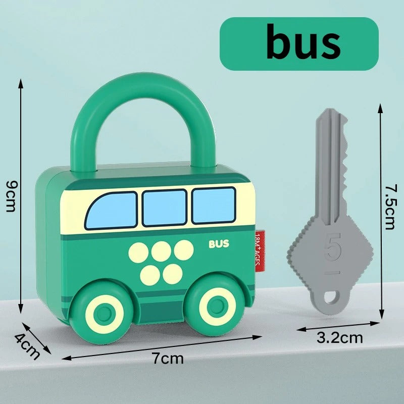 Puzzle Locks™ – Samochodzik w kształcie kłódki – Zabawka Montessori