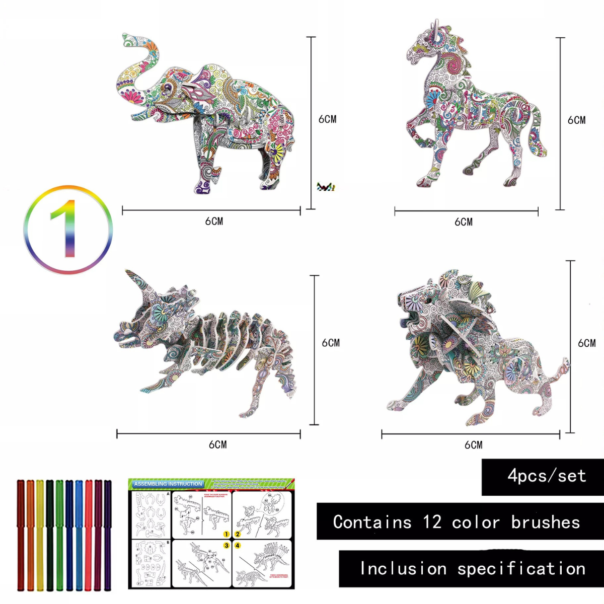 3D Color Puzzle™ - Pokoloruj własną konstrukcję - Kolorowa układanka