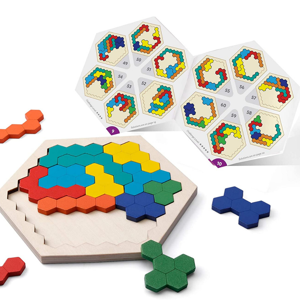 Hexagon Puzzle™ - Sześciokątne puzzle - Geometryczna układanka