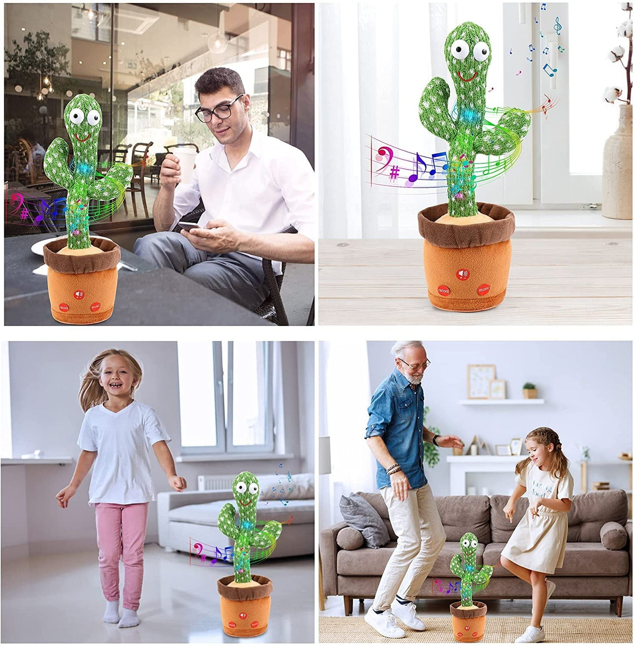 Happy Cactus™ - Tańczący kaktus - Zabawka reagująca na dźwięki