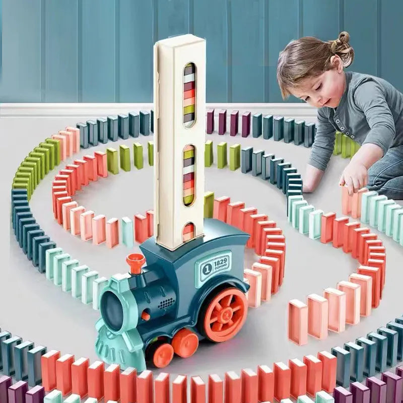 Domino train™ - Pociąg Domino - Gra sensoryczna tęczowe domino