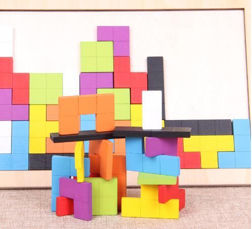 Woods™ - Układanka Tetris Montessori - Zabawka edukacyjna