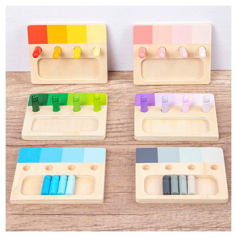 Woods™ - Drewniana tablica edukacyjna - Kolorowa plansza Montessori