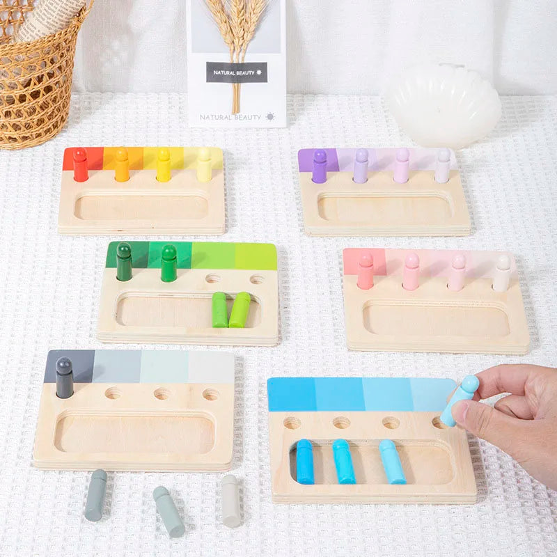 Woods™ - Drewniana tablica edukacyjna - Kolorowa plansza Montessori