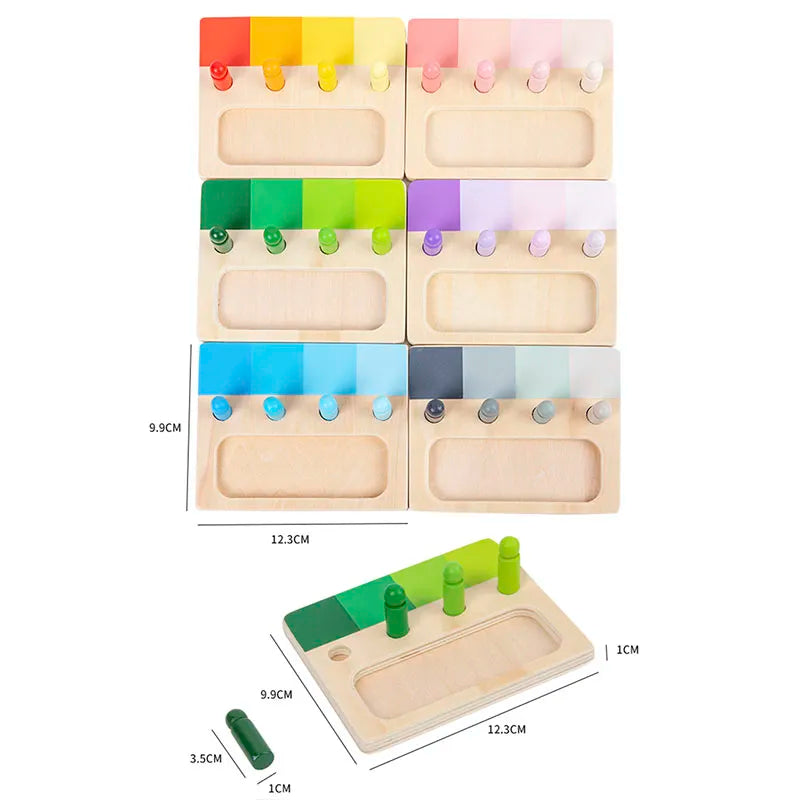 Woods™ - Drewniana tablica edukacyjna - Kolorowa plansza Montessori